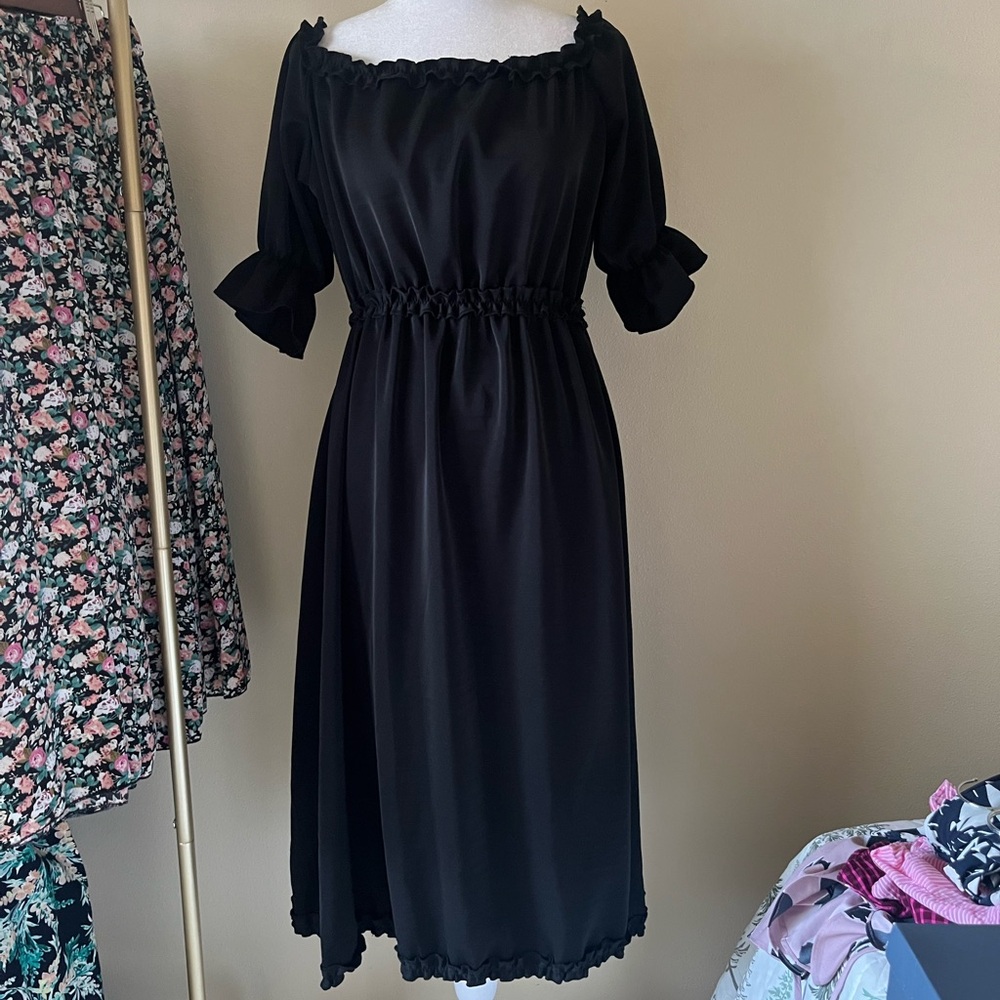 Elegant Black Off-Shoulder Dress